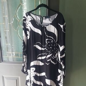 Black and White Floral Blouse